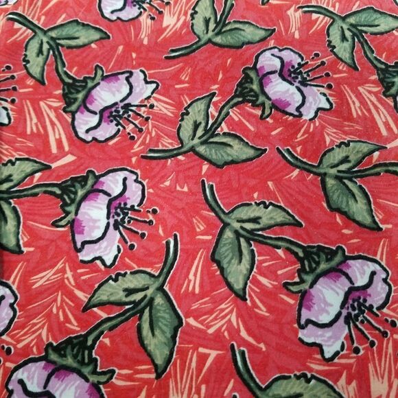 Lularoe XXS top. Red with purple flowers. 3/4 grey sleeves. - Picture 2 of 5